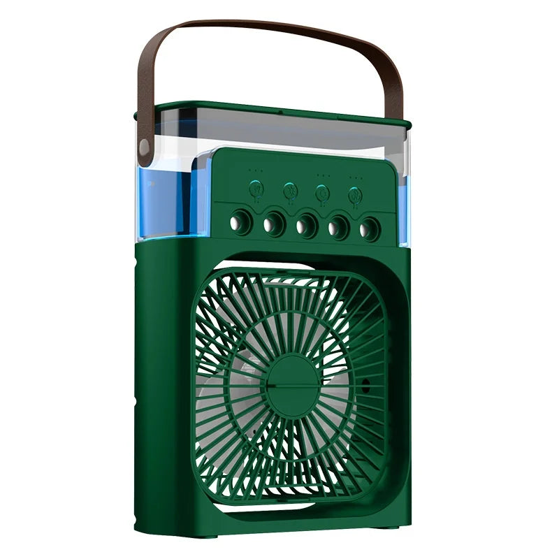 Fan/cooling fan portable household three in one small air cooler, LED night light, 5-hole humidifier, 1-3 hour timer